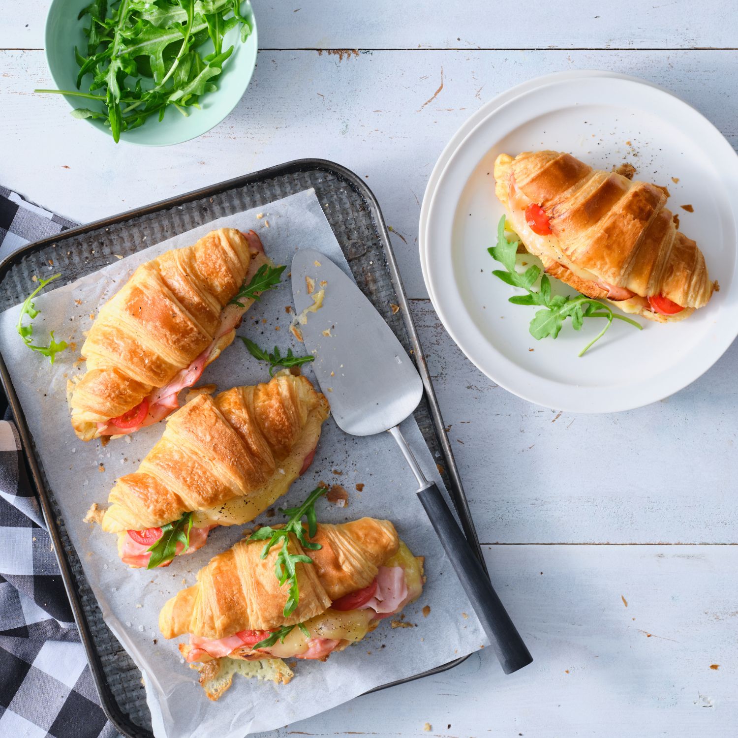 Ham & Cheese Croissants with Mustard Mayo